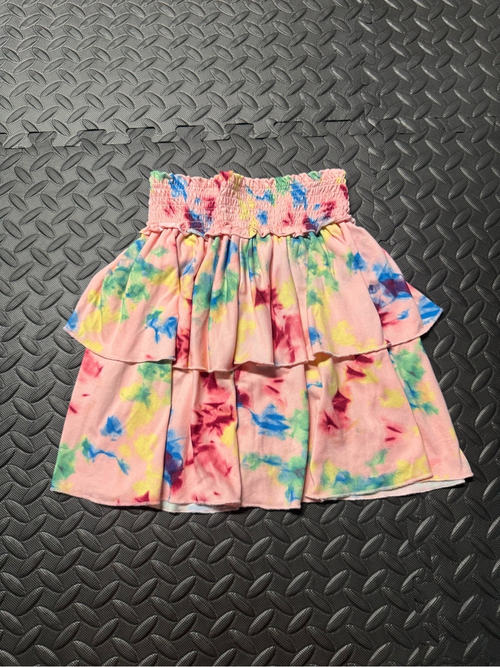 Btween Girls Tie Dye Tiered Ruffle Skirt Pink Multicolor Size 10 - Picture 2 of 8